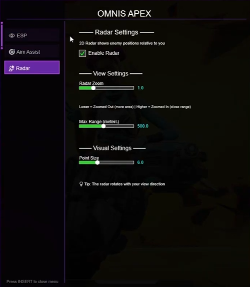 Omnis Apex Lite - Radar & ESP